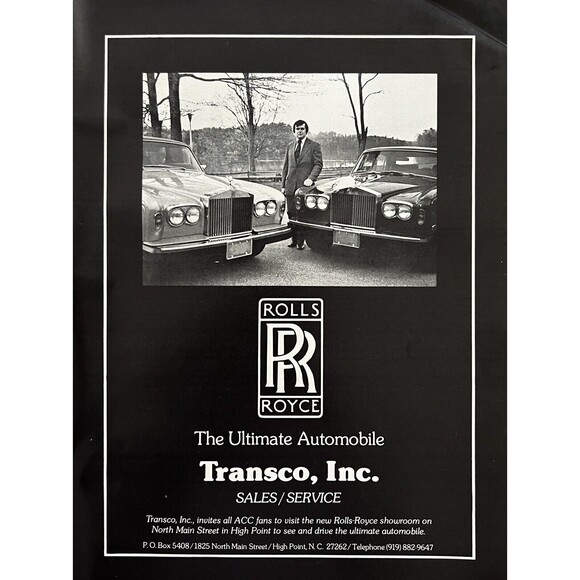 1977 Rolls Royce PRINT AD Sedan Auto VINTAGE High Transco, Inc. High Point, NC - Picture 1 of 3